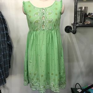 Christian Celle for Calypso Eyelet Dress. Size S